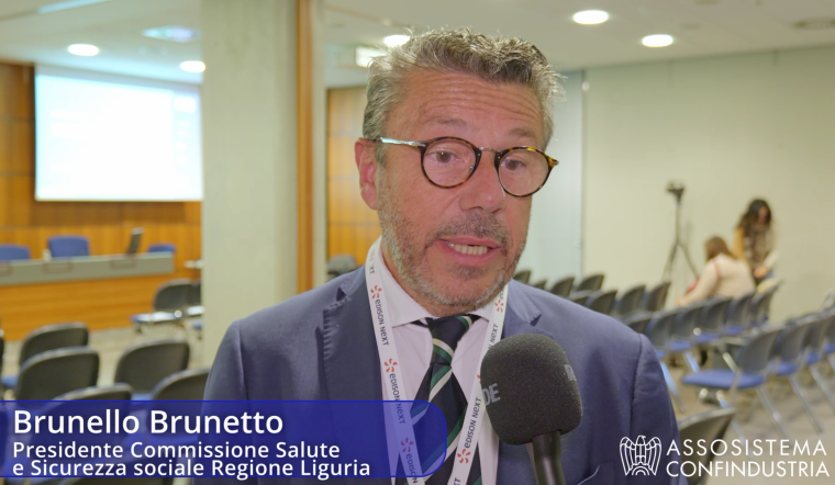Brunello Brunetto Presidente Commissione Salute Liguria al convegno Assosistema ad Ecomondo 2023