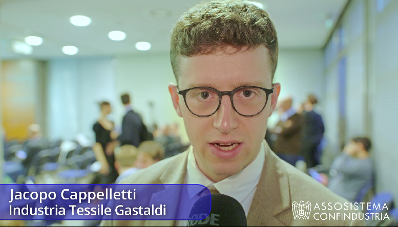 Jacopo Cappelletti di ind. Tessile Gastaldi intervenuto al convegno Assosistema ad Ecomondo 2023