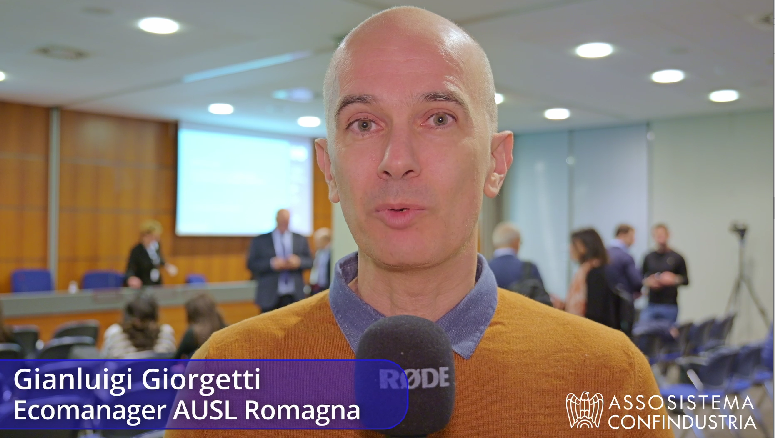 Gianluigi Giorgetti Ecomanager AUSL ROMAGNA intervenuto al convegno di Assosistema ad Ecomondo 2023